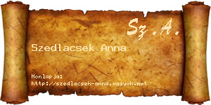 Szedlacsek Anna névjegykártya