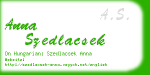 anna szedlacsek business card